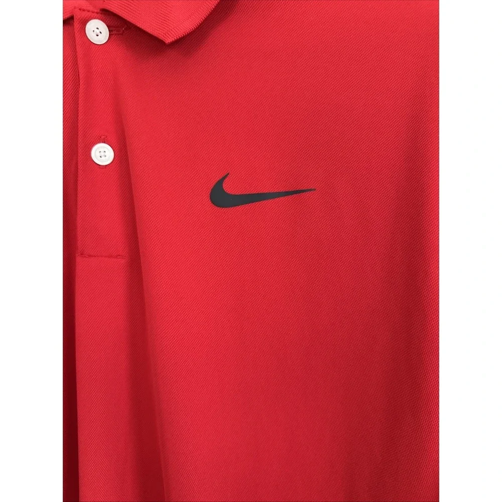 Nike Dri-FIT Standard Fit Men's Red Short Sleeve Golf Polo Shirt Size L